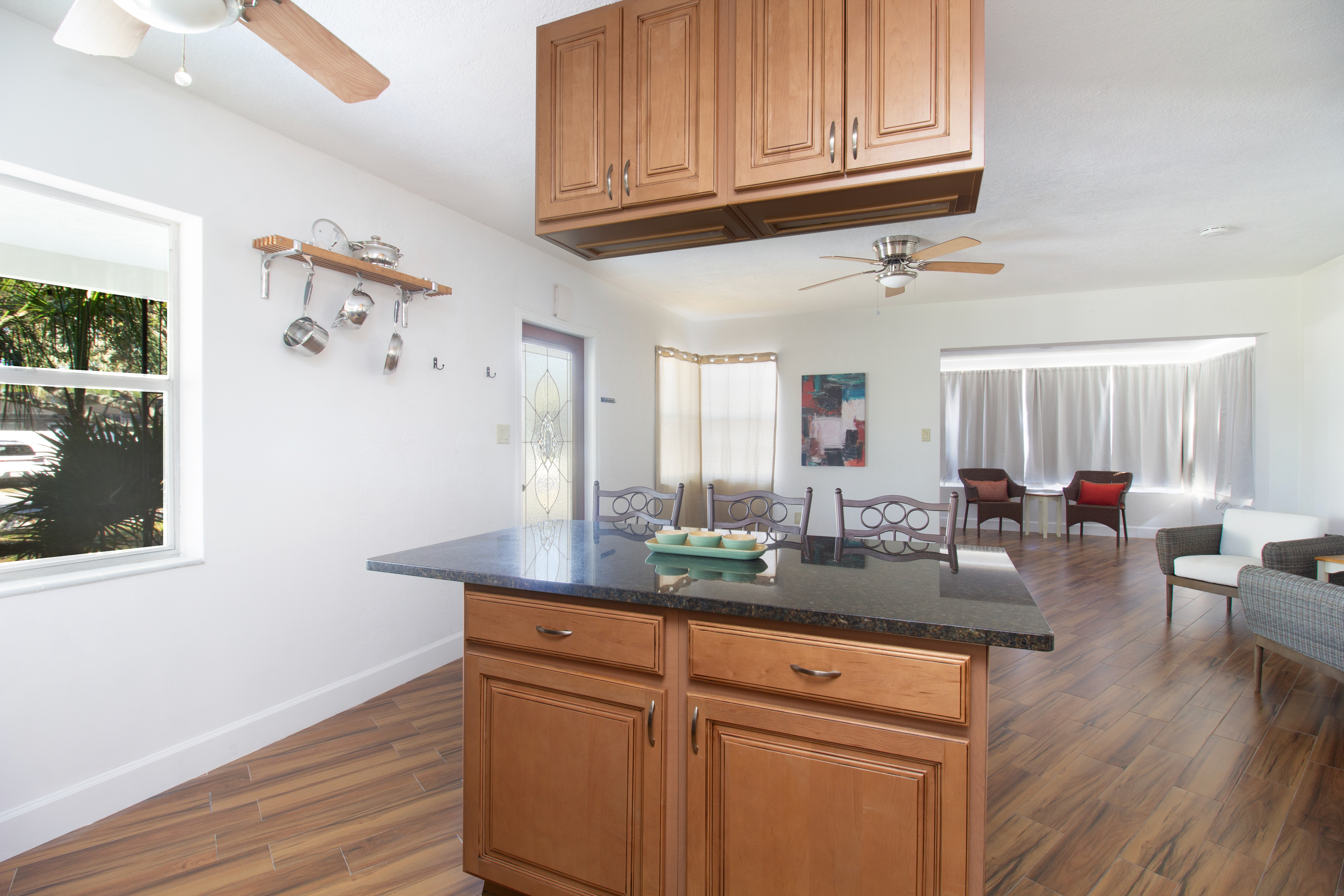Bright living area inside 2419 Baywood.